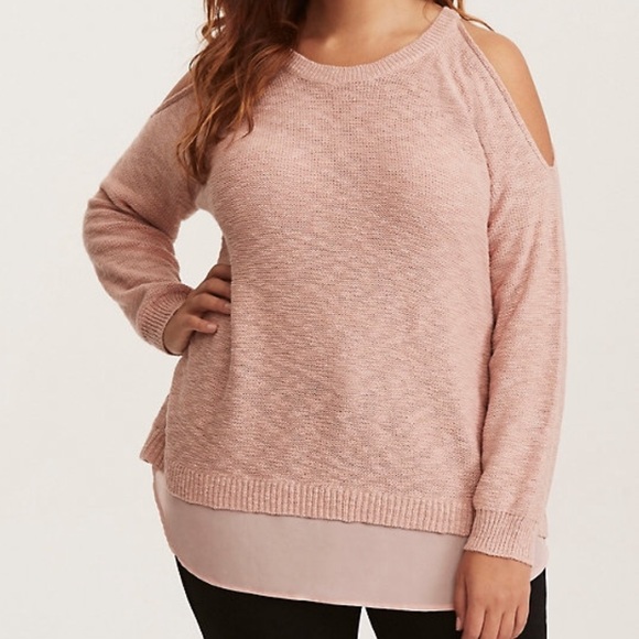 torrid Sweaters - NWT Torrid Rose pink 2fer sweater 1 XXL XL 14 16